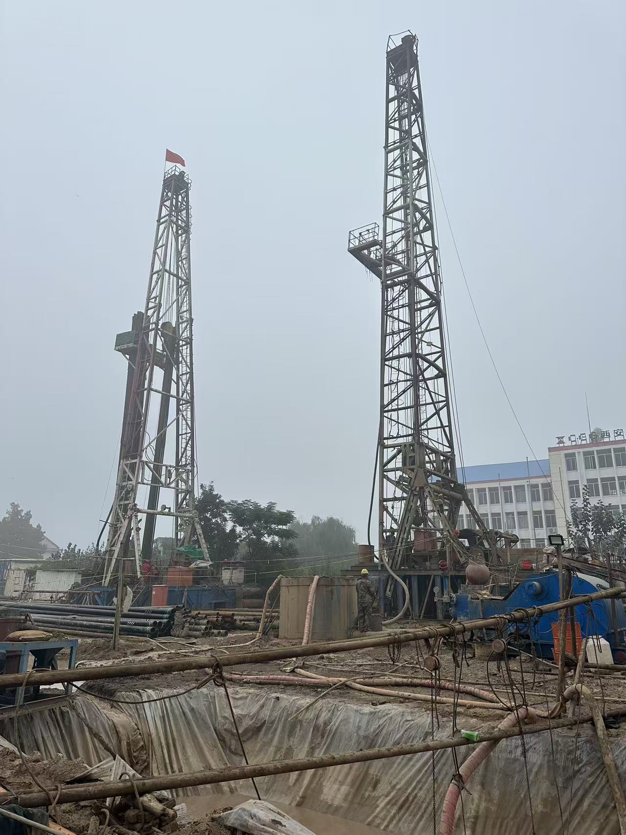 河南省兰考县地热井供暖工程 施工现场